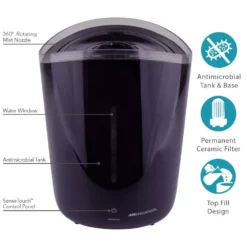 Air Innovations 1.33 Gal. Cool Mist Top Fill Humidifier for Large Rooms Up to 400 sq. ft. 13 Air Innovations 1.33 Gal. Cool Mist Top Fill Humidifier for Large Rooms Up to 400 sq. ft. -Air Quality Shop blacks air innovations humidifiers humid36 black c3 1000