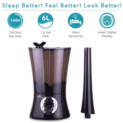 Air Innovations 1.6 Gal. Top Fill Ultrasonic Humidifier with Aroma Tray 14 Air Innovations 1.6 Gal. Top Fill Ultrasonic Humidifier with Aroma Tray -Air Quality Shop blacks air innovations humidifiers humid43 black 4f 1000