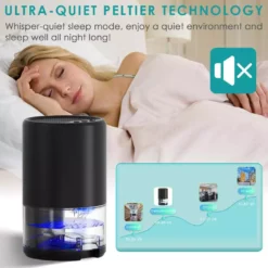 Panergy 35oz, 1-Pint Removed per Day, with Bucket and LED Lights, Quiet and Portable Black Dehumidifier 11 Panergy 35oz, 1-Pint Removed per Day, with Bucket and LED Lights, Quiet and Portable Black Dehumidifier -Air Quality Shop blacks dehumidifiers thd h2105 blk 1f 1000