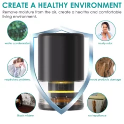 Panergy 35oz, 1-Pint Removed per Day, with Bucket and LED Lights, Quiet and Portable Black Dehumidifier 12 Panergy 35oz, 1-Pint Removed per Day, with Bucket and LED Lights, Quiet and Portable Black Dehumidifier -Air Quality Shop blacks dehumidifiers thd h2105 blk 44 1000