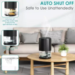 Panergy 35oz, 1-Pint Removed per Day, with Bucket and LED Lights, Quiet and Portable Black Dehumidifier 10 Panergy 35oz, 1-Pint Removed per Day, with Bucket and LED Lights, Quiet and Portable Black Dehumidifier -Air Quality Shop blacks dehumidifiers thd h2105 blk 4f 1000