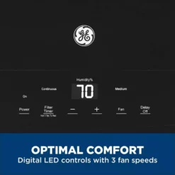 50 pt. Dehumidifier for Basement, Garage or Wet Rooms up to 4500 sq. ft. in Black, Three Fan Speeds, ENERGY STAR 10 50 pt. Dehumidifier for Basement, Garage or Wet Rooms up to 4500 sq. ft. in Black, Three Fan Speeds, ENERGY STAR -Air Quality Shop blacks ge dehumidifiers adel50lz a0 1000