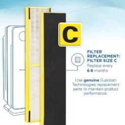 GermGuardian Elite 4-in-1, 5 Speed Air Purifier with True HEPA filter, UV Sanitizer for Medium Rooms up to 167 Sq. Ft. Black -Air Quality Shop blacks germguardian air purifiers ac5350b fa 1000