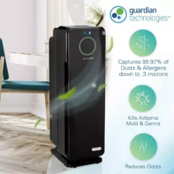 GermGuardian 22 in. Smart Elite 4-in-1 Air Purifier with True HEPA filter, and Wifi for Medium Rooms up to 148 Sq. Ft., Black 14 GermGuardian 22 in. Smart Elite 4-in-1 Air Purifier with True HEPA filter, and Wifi for Medium Rooms up to 148 Sq. Ft., Black -Air Quality Shop blacks germguardian air purifiers cdap4500bca 44 1000