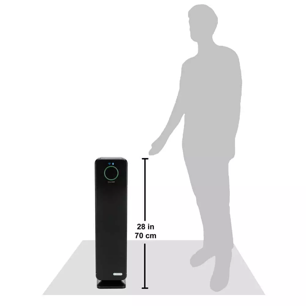 GermGuardian 28 in. Smart Elite 4-in-1 Air Purifier with True HEPA filter, and Wifi for Medium Rooms up to 181 Sq. Ft., Black 3 GermGuardian 28 in. Smart Elite 4-in-1 Air Purifier with True HEPA filter, and Wifi for Medium Rooms up to 181 Sq. Ft., Black - Image 3
