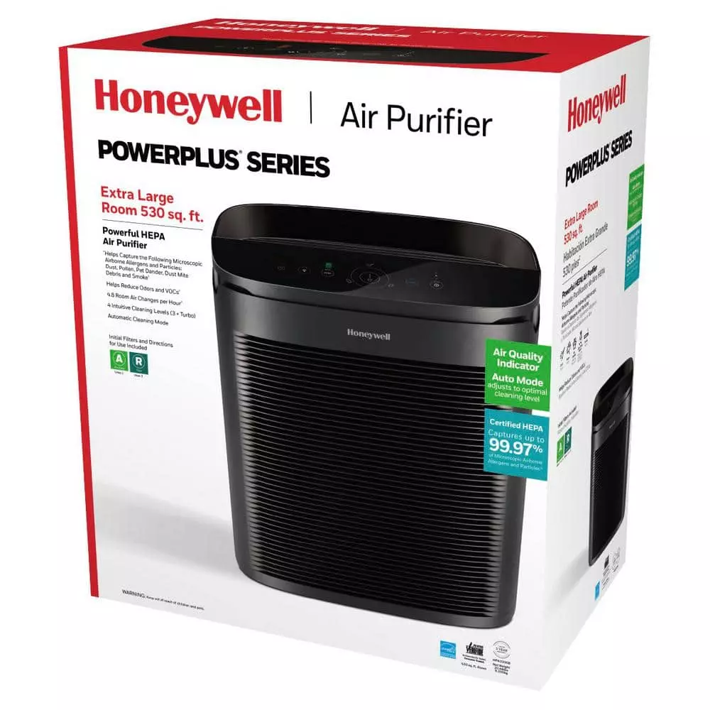 Honeywell PowerPlus HEPA Air Purifier, Extra-Large Room (530 sq. ft.) Black 7 Honeywell PowerPlus HEPA Air Purifier, Extra-Large Room (530 sq. ft.) Black - Image 6