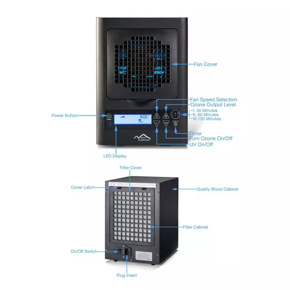 New Comfort Black BL 3000 6 Stage Ozone Generator Air Purifier with Electronic Display 4 New Comfort Black BL 3000 6 Stage Ozone Generator Air Purifier with Electronic Display - Image 2