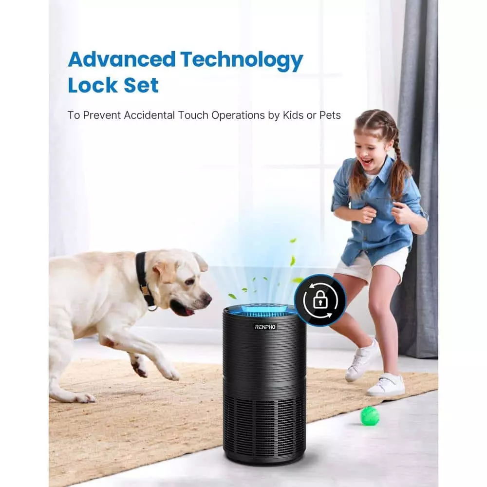 RENPHO Air Purifier Air Cleaner for Home Large Room 720 sq.ft. HEPA Filter in Black 8 RENPHO Air Purifier Air Cleaner for Home Large Room 720 sq.ft. HEPA Filter in Black - Image 6