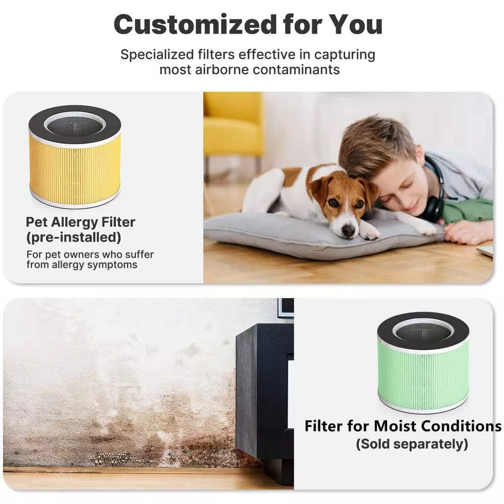 RENPHO Air Purifier Air Cleaner for Home Large Room 720 sq.ft. HEPA Filter in Black 9 RENPHO Air Purifier Air Cleaner for Home Large Room 720 sq.ft. HEPA Filter in Black - Image 7