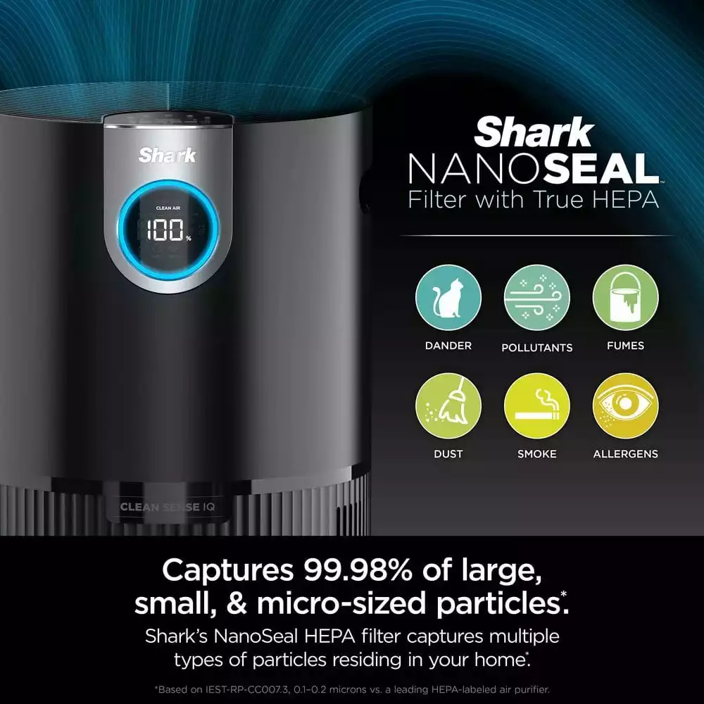 Shark Air Purifier MAX with True HEPA & Microban Antimicrobial Protection (1200 Sq. ft.) HP202 5 Shark Air Purifier MAX with True HEPA & Microban Antimicrobial Protection (1200 Sq. ft.) HP202 - Image 3