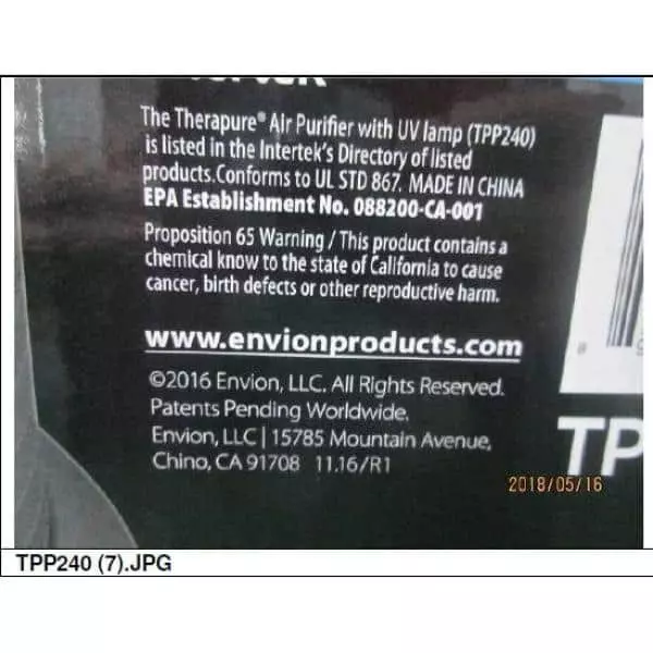 Therapure Air Purifier Tower with UV Germicidal Light 5 Therapure Air Purifier Tower with UV Germicidal Light - Image 3