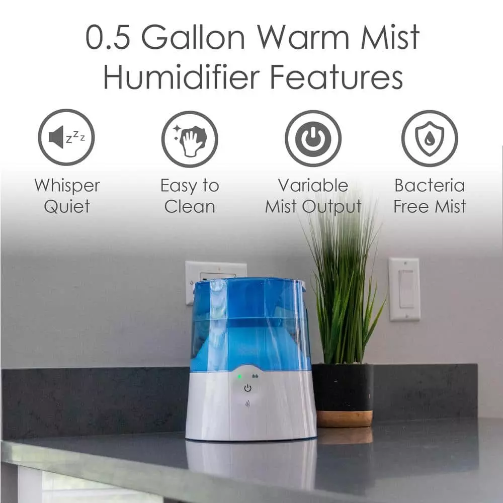 Crane 0.5 Gal. Warm Mist Humidifier with 2 Speed Settings for Small to Medium Rooms up to 250 sq. ft. 5 Crane 0.5 Gal. Warm Mist Humidifier with 2 Speed Settings for Small to Medium Rooms up to 250 sq. ft. - Image 3