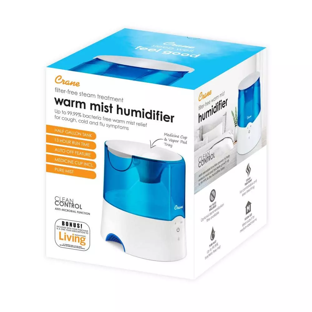 Crane 0.5 Gal. Warm Mist Humidifier with 2 Speed Settings for Small to Medium Rooms up to 250 sq. ft. 9 Crane 0.5 Gal. Warm Mist Humidifier with 2 Speed Settings for Small to Medium Rooms up to 250 sq. ft. - Image 7