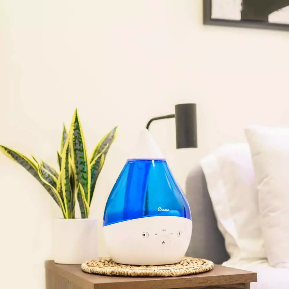 Crane 1 Gal. Top Fill Drop Cool Mist Humidifier with Sound Machine for Medium to Large Rooms up to 500 sq. ft. - Blue/White 5 Crane 1 Gal. Top Fill Drop Cool Mist Humidifier with Sound Machine for Medium to Large Rooms up to 500 sq. ft. - Blue/White - Image 3