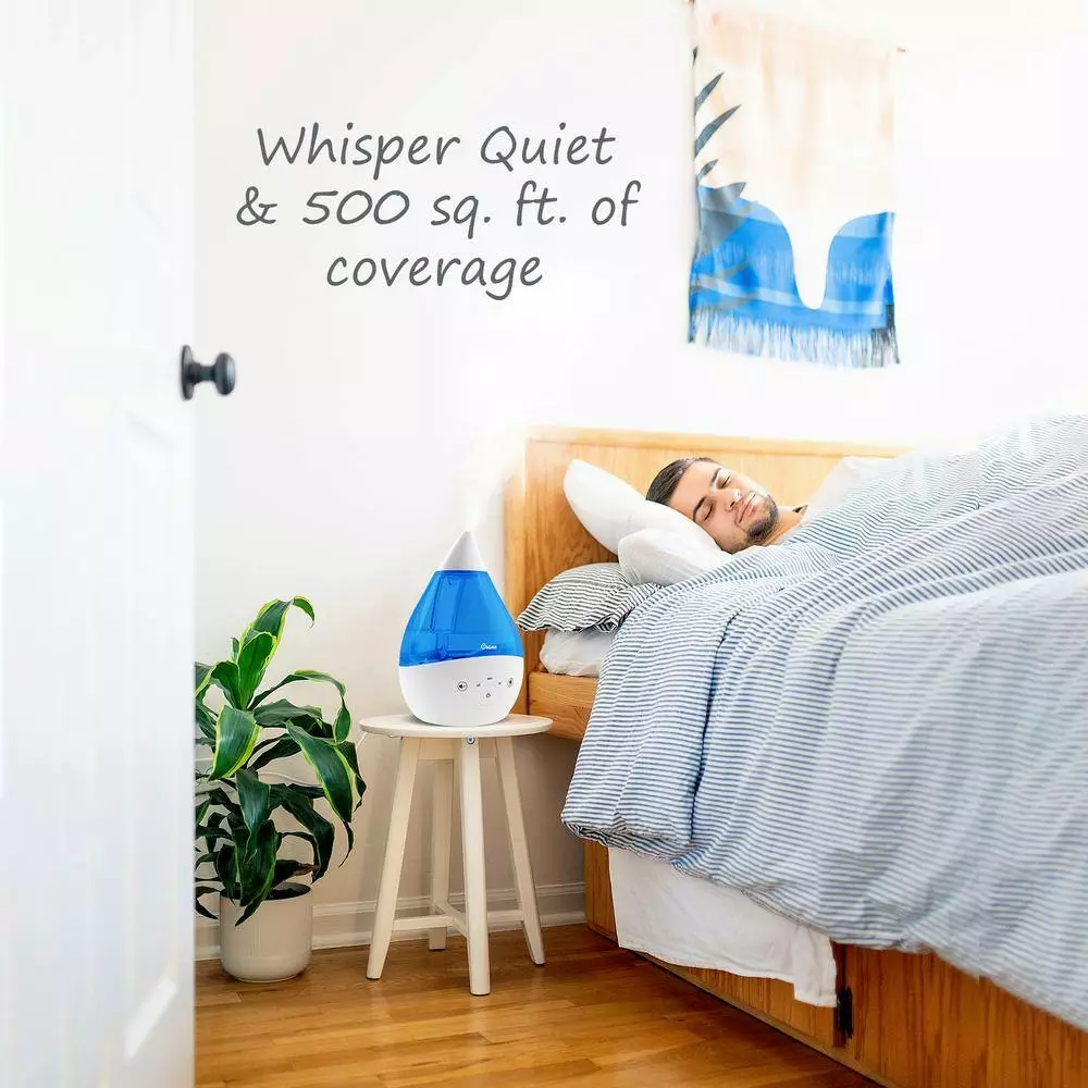 Crane 1 Gal. Top Fill Drop Cool Mist Humidifier with Sound Machine for Medium to Large Rooms up to 500 sq. ft. - Blue/White 10 Crane 1 Gal. Top Fill Drop Cool Mist Humidifier with Sound Machine for Medium to Large Rooms up to 500 sq. ft. - Blue/White - Image 8