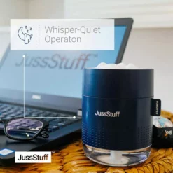 JussStuff Mini Humidifier 500ml Tank Portable Cool Mist Humidifier with Light Function and Auto Shut-Off for Home and Travel, Blue -Air Quality Shop blues humidifiers gxz j623 4f 1000