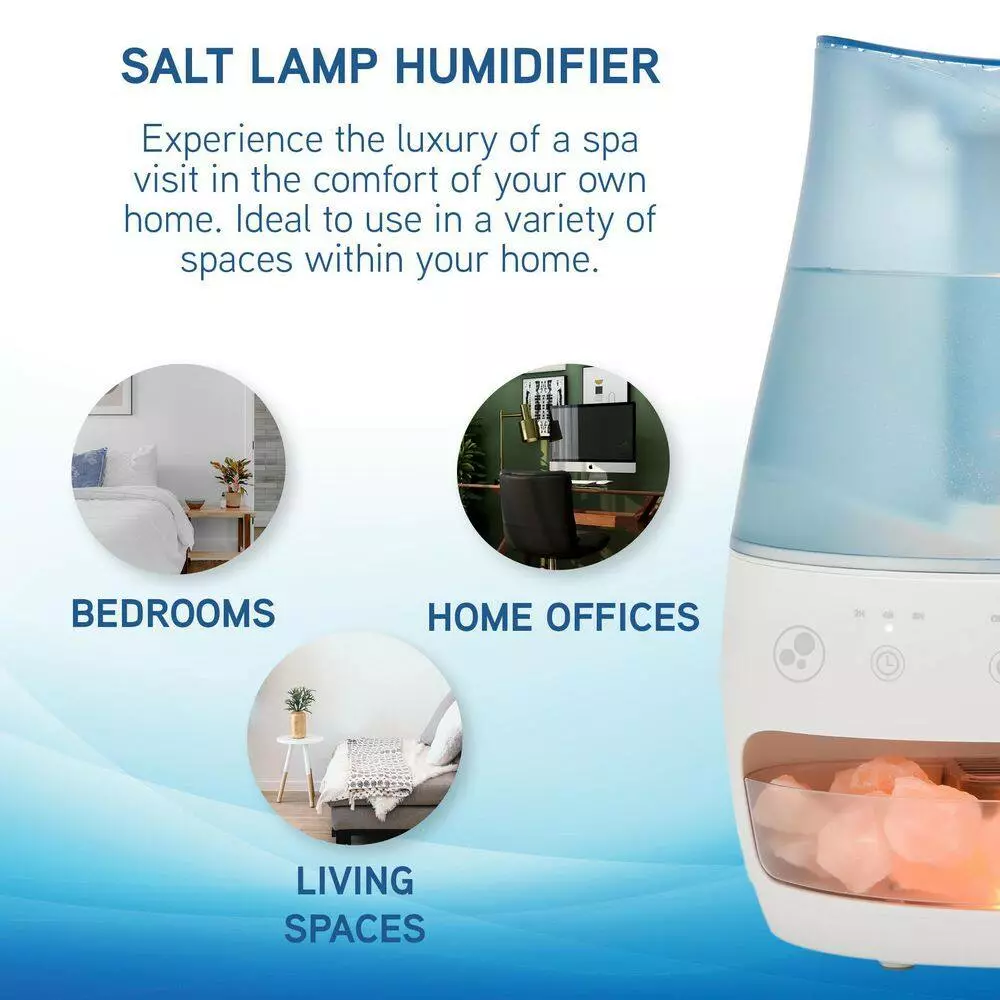 Unbranded 1 Gal. 190 sq. ft. Cool Mist Ultrasonic Humidifier and Salt Lamp with Aromatherapy Tray 6 Unbranded 1 Gal. 190 sq. ft. Cool Mist Ultrasonic Humidifier and Salt Lamp with Aromatherapy Tray - Image 4