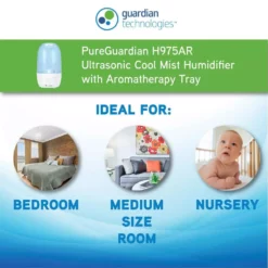 PureGuardian 1 Gal. 70-Hour Ultrasonic Cool Mist Humidifier with Aromatherapy -Air Quality Shop blues pureguardian humidifiers h975ar 76 1000