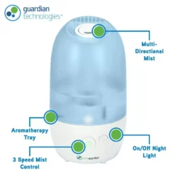 PureGuardian 1 Gal. 70-Hour Ultrasonic Cool Mist Humidifier with Aromatherapy -Air Quality Shop blues pureguardian humidifiers h975ar fa 1000
