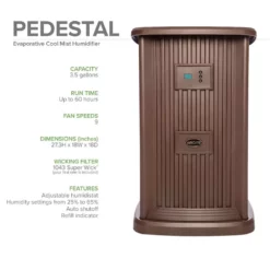 AIRCARE Whole House 3.5 Gal. Pedestal Evaporative Humidifier for 2400 sq. ft. 16 AIRCARE Whole House 3.5 Gal. Pedestal Evaporative Humidifier for 2400 sq. ft. -Air Quality Shop brown aircare humidifiers ep9 500 66 1000