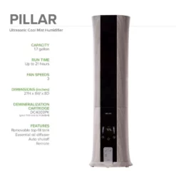 AIRCARE Pillar 1.7 Gal. Ultrasonic Humidifier for 750 sq. ft. 15 AIRCARE Pillar 1.7 Gal. Ultrasonic Humidifier for 750 sq. ft. -Air Quality Shop browns tans aircare humidifiers pu320ddwd ec 1d 1000