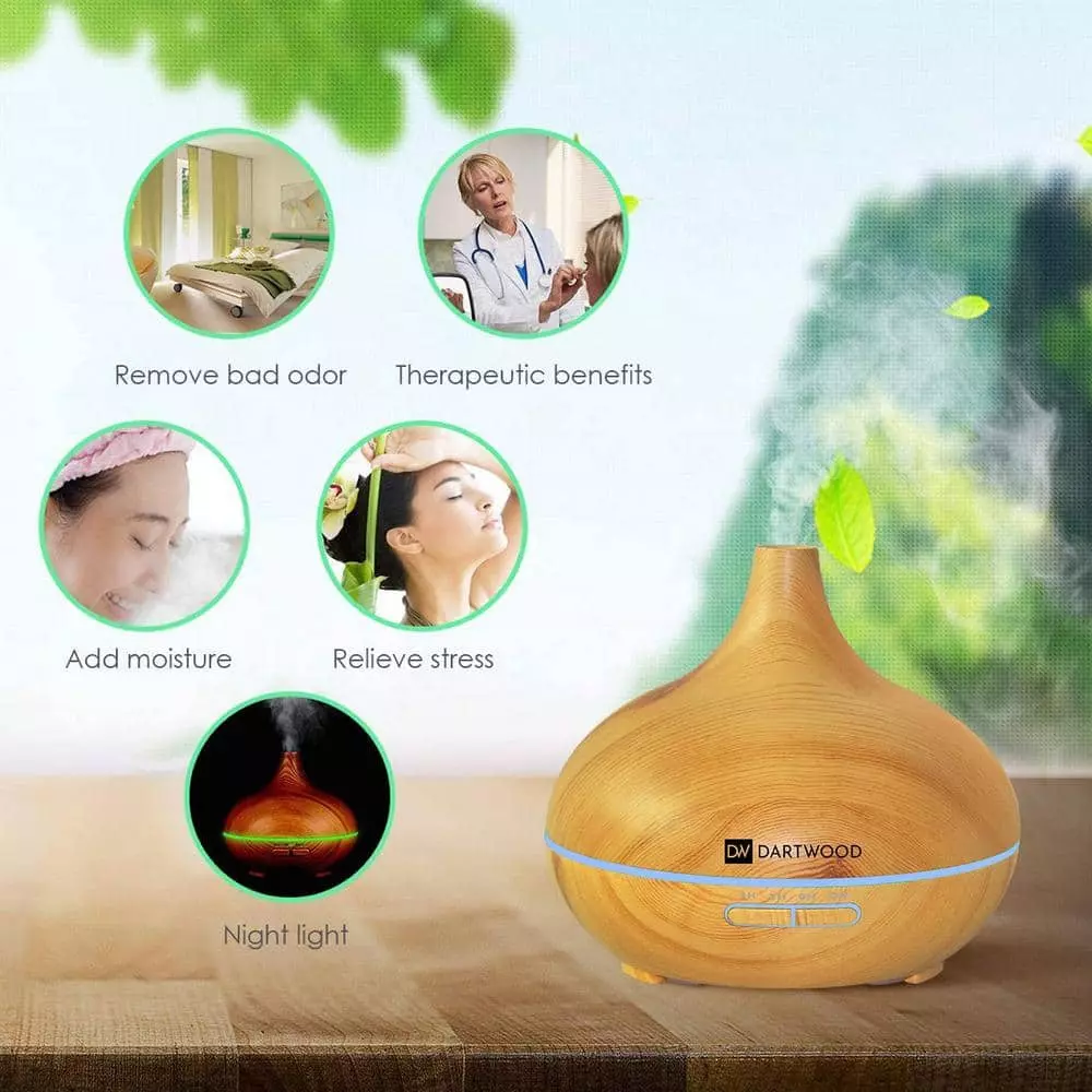 DARTWOOD Premium Ultrasonic Aroma Diffuser & Humidifier - Essential Oil & Mist Vaporizer with 7-Lighting Modes & 4-Timers (300ml) 7 DARTWOOD Premium Ultrasonic Aroma Diffuser & Humidifier - Essential Oil & Mist Vaporizer with 7-Lighting Modes & 4-Timers (300ml) - Image 5
