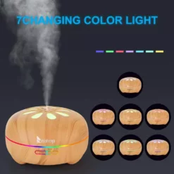 Tatahance 550ml Brown Aroma Diffuser Cool Mist Humidifier with White Remote Controller Colorful Light -Air Quality Shop browns tans humidifiers d0102heb4qw z 4f 1000
