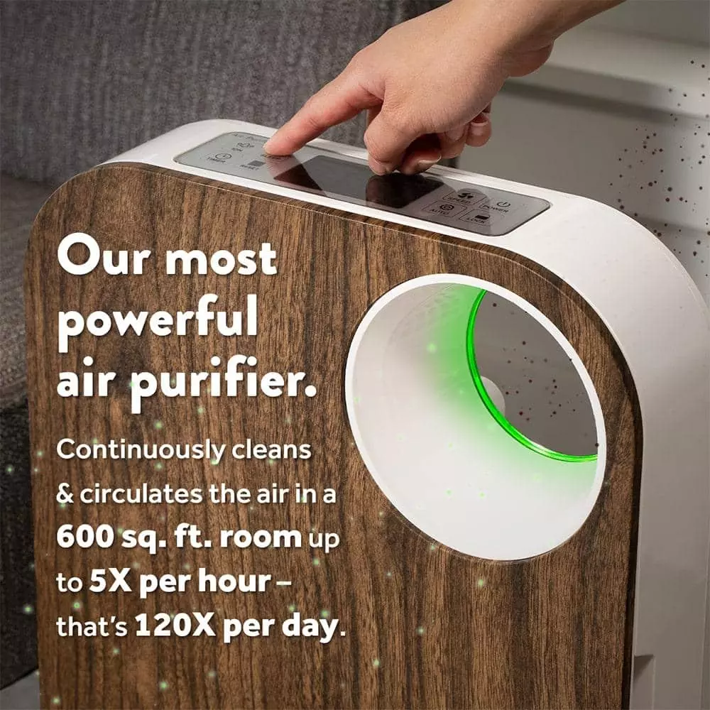 OVAL AIR 3-Stage 5-in-1 Air Purifier for Rooms Upto 600 sq. ft. Reduces Allergies, Asthma, Pets, Odor, Smoke, Dark Wood 11 OVAL AIR 3-Stage 5-in-1 Air Purifier for Rooms Upto 600 sq. ft. Reduces Allergies, Asthma, Pets, Odor, Smoke, Dark Wood - Image 9