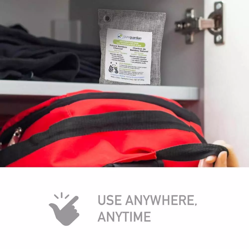 PureGuardian Air Purifying Bamboo Charcoal Bag, 7.1 oz (4-Pack) 5 PureGuardian Air Purifying Bamboo Charcoal Bag, 7.1 oz (4-Pack) - Image 3