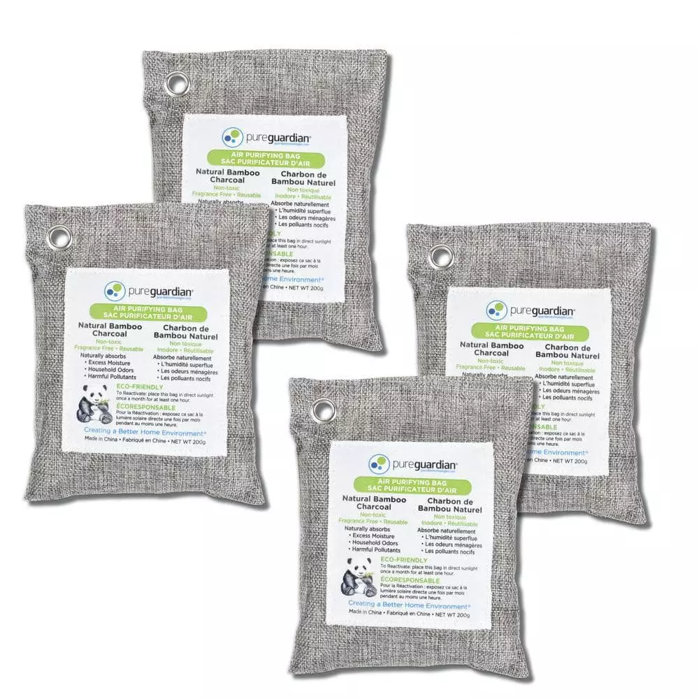 PureGuardian Air Purifying Bamboo Charcoal Bag, 7.1 oz (4-Pack) 3 PureGuardian Air Purifying Bamboo Charcoal Bag, 7.1 oz (4-Pack)