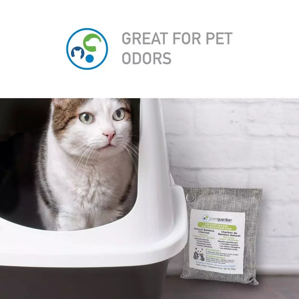 PureGuardian Air Purifying Bamboo Charcoal Bag, 7.1 oz (4-Pack) 4 PureGuardian Air Purifying Bamboo Charcoal Bag, 7.1 oz (4-Pack) - Image 2