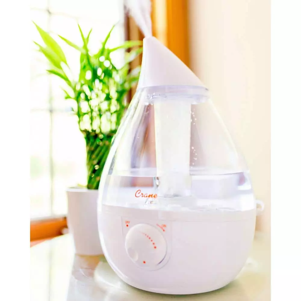 Crane 1 Gal. Drop Ultrasonic Cool Mist Humidifier for Medium to Large Rooms up to 500 sq. ft. - Clear/White 11 Crane 1 Gal. Drop Ultrasonic Cool Mist Humidifier for Medium to Large Rooms up to 500 sq. ft. - Clear/White - Image 9