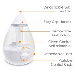 Crane 1 Gal. Drop Ultrasonic Cool Mist Humidifier for Medium to Large Rooms up to 500 sq. ft. - Clear/White 13 Crane 1 Gal. Drop Ultrasonic Cool Mist Humidifier for Medium to Large Rooms up to 500 sq. ft. - Clear/White -Air Quality Shop clear crane humidifiers ee 5301cw c3 1000