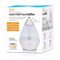 Crane 0.5 Gal. Droplet Ultrasonic Cool Mist Humidifier for Small to Medium Rooms up to 250 sq. ft. - Clear/White 19 Crane 0.5 Gal. Droplet Ultrasonic Cool Mist Humidifier for Small to Medium Rooms up to 250 sq. ft. - Clear/White -Air Quality Shop clear crane humidifiers ee 5302cw 31 1000