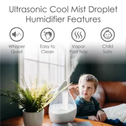 Crane 0.5 Gal. Droplet Ultrasonic Cool Mist Humidifier for Small to Medium Rooms up to 250 sq. ft. - Clear/White 13 Crane 0.5 Gal. Droplet Ultrasonic Cool Mist Humidifier for Small to Medium Rooms up to 250 sq. ft. - Clear/White -Air Quality Shop clear crane humidifiers ee 5302cw 4f 1000