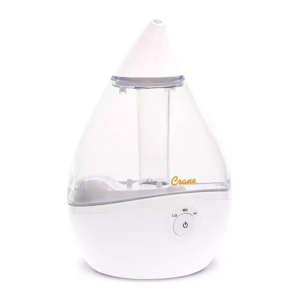 Crane 0.5 Gal. Droplet Ultrasonic Cool Mist Humidifier for Small to Medium Rooms up to 250 sq. ft. - Clear/White 3 Crane 0.5 Gal. Droplet Ultrasonic Cool Mist Humidifier for Small to Medium Rooms up to 250 sq. ft. - Clear/White