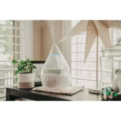 Crane 1 Gal. Top Fill Drop Cool Mist Humidifier with Sound Machine for Medium to Large Rooms up to 500 sq. ft. - Clear/White -Air Quality Shop clear crane humidifiers ee 5306cw 76 1000