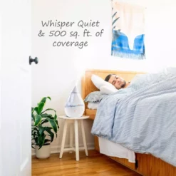 Crane 1 Gal. Top Fill Drop Cool Mist Humidifier with Sound Machine for Medium to Large Rooms up to 500 sq. ft. - Clear/White -Air Quality Shop clear crane humidifiers ee 5306cw d4 1000