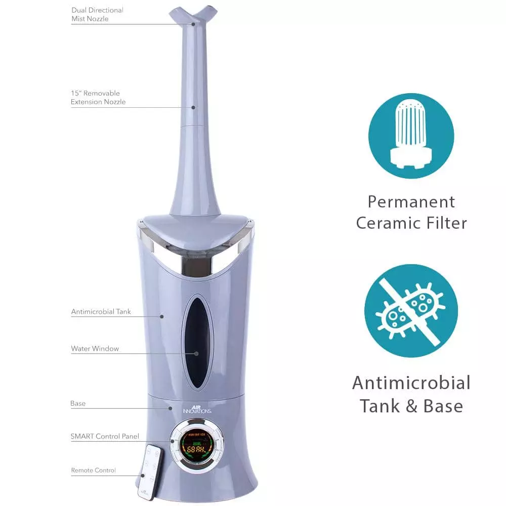 Air Innovations 1.7 Gal. Ultrasonic Cool Mist Humidifier with Remote for Large Rooms up to 600 sq. ft. 5 Air Innovations 1.7 Gal. Ultrasonic Cool Mist Humidifier with Remote for Large Rooms up to 600 sq. ft. - Image 3