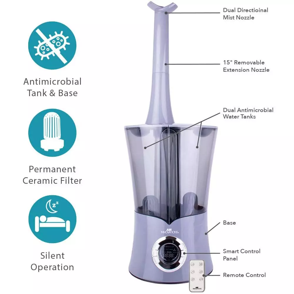 Air Innovations 2.15 Gal. Cool Mist Dual Tank Digital Humidifier for Large Rooms Up to 700 sq. ft. 5 Air Innovations 2.15 Gal. Cool Mist Dual Tank Digital Humidifier for Large Rooms Up to 700 sq. ft. - Image 3