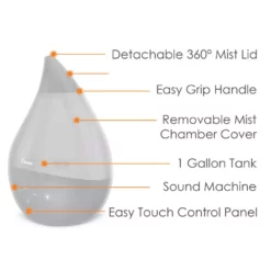 Crane 1 Gal. Top Fill Drop Cool Mist Humidifier with Sound Machine for Medium to Large Rooms up to 500 sq. ft. - Grey 14 Crane 1 Gal. Top Fill Drop Cool Mist Humidifier with Sound Machine for Medium to Large Rooms up to 500 sq. ft. - Grey -Air Quality Shop grays crane humidifiers ee 5306gr 4f 1000
