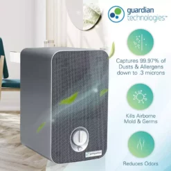 GermGuardian 4-in-1 Tabletop Air Purifier with HEPA filter, UV Sanitizer for Small Rooms, Grey -Air Quality Shop grays germguardian air purifiers ac4100 44 1000