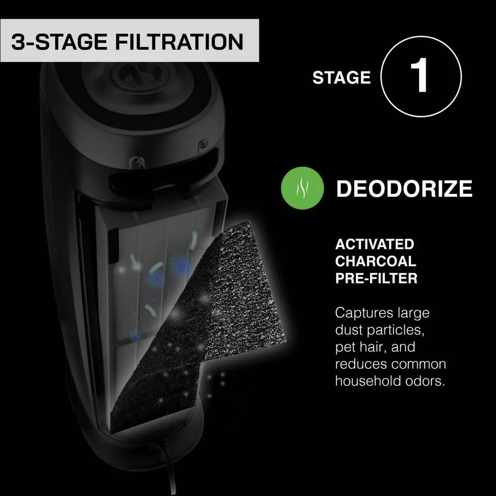 GermGuardian 4-in-1 True HEPA Air Purifier with UV Sanitizer and Odor Reduction, 22 in. Tower 7 GermGuardian 4-in-1 True HEPA Air Purifier with UV Sanitizer and Odor Reduction, 22 in. Tower - Image 5