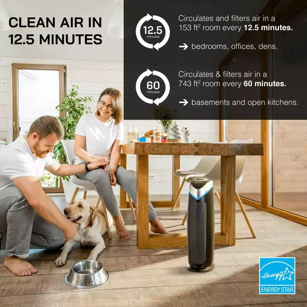 GermGuardian 4-in-1 True HEPA Air Purifier with UV Sanitizer and Odor Reduction, 22 in. Tower 5 GermGuardian 4-in-1 True HEPA Air Purifier with UV Sanitizer and Odor Reduction, 22 in. Tower - Image 3