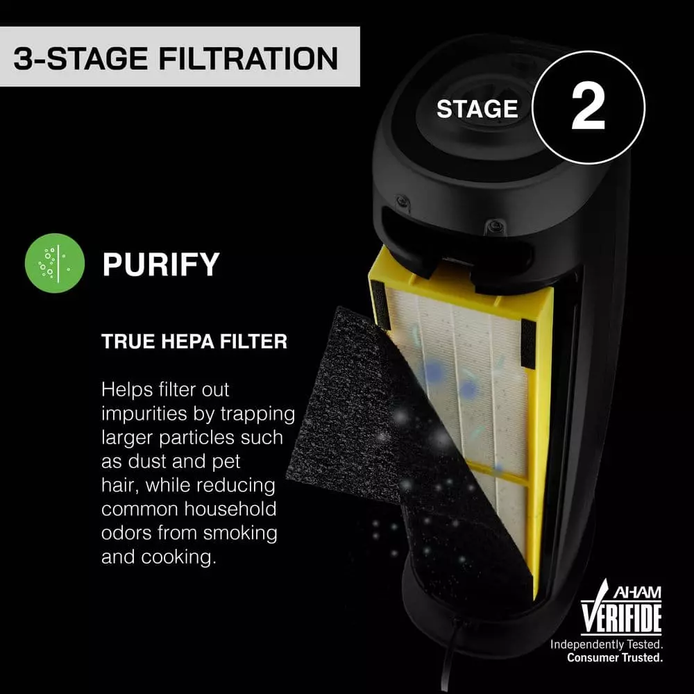 GermGuardian 4-in-1 True HEPA Air Purifier with UV Sanitizer and Odor Reduction, 22 in. Tower 4 GermGuardian 4-in-1 True HEPA Air Purifier with UV Sanitizer and Odor Reduction, 22 in. Tower - Image 2