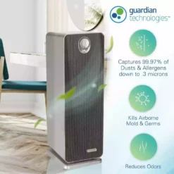 GermGuardian 22 in. 4-in-1 Air Purifier with True HEPA filter for Medium Rooms up to 150 Sq Ft, Grey 15 GermGuardian 22 in. 4-in-1 Air Purifier with True HEPA filter for Medium Rooms up to 150 Sq Ft, Grey -Air Quality Shop grays germguardian air purifiers ac4900ca 44 1000