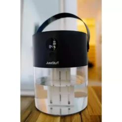 JussStuff Cool Mist, 2 l Tank Portable Humidifier for Large Room with Smart Time Control and Multiple Mist Modes, Charcoal Grey -Air Quality Shop grays humidifiers gxz j636 76 1000