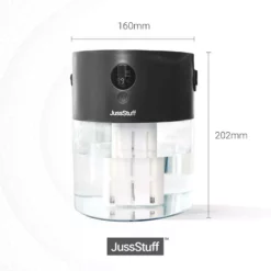 JussStuff Cool Mist, 2 l Tank Portable Humidifier for Large Room with Smart Time Control and Multiple Mist Modes, Charcoal Grey -Air Quality Shop grays humidifiers gxz j636 fa 1000
