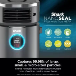 Shark Air Purifier 3-in-1 with True HEPA Filter (500 sq. ft.) HC452 -Air Quality Shop grays shark air purifiers hc452 4f 1000