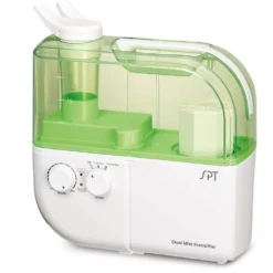 SPT 1.05 Gal. 500 sq. ft. Dual-Mist (Warm/Cool) Ultra-Sonic Humidifier with Ion Exchange Filter in Green